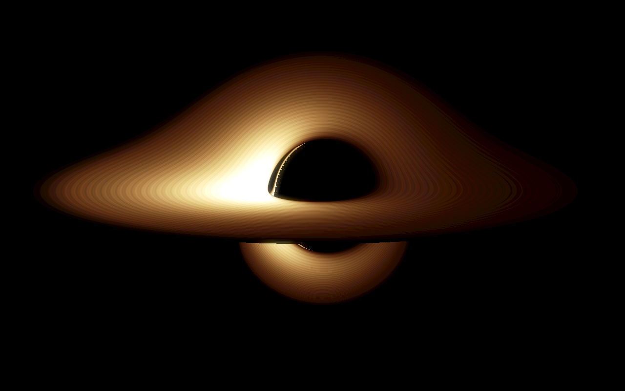A luminous accretion disk bent around a rotating black hole