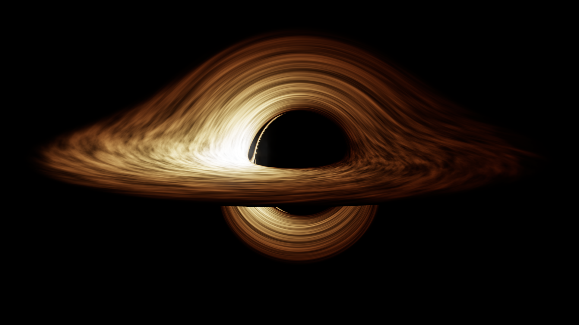 A luminous accretion disk lensed around a rotating black hole